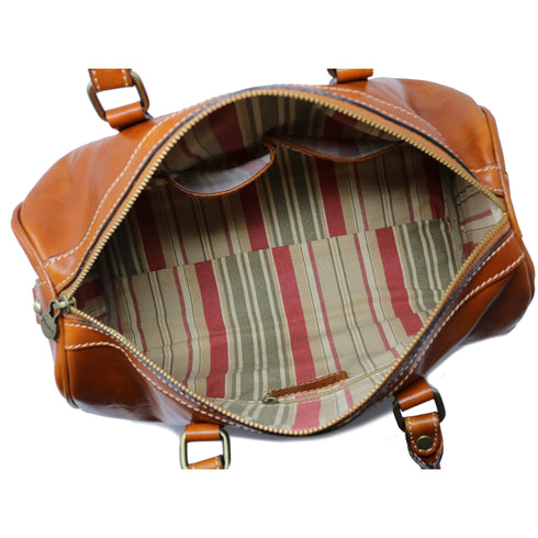 Floto Italian Leather Boston Bag Women's Handbag olive honey 6